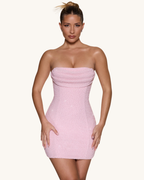 Rosalia Dress – Blush Strapless Mini
