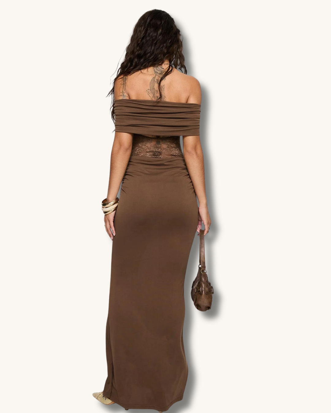 Sorella Dress – Mocha Lace Maxi