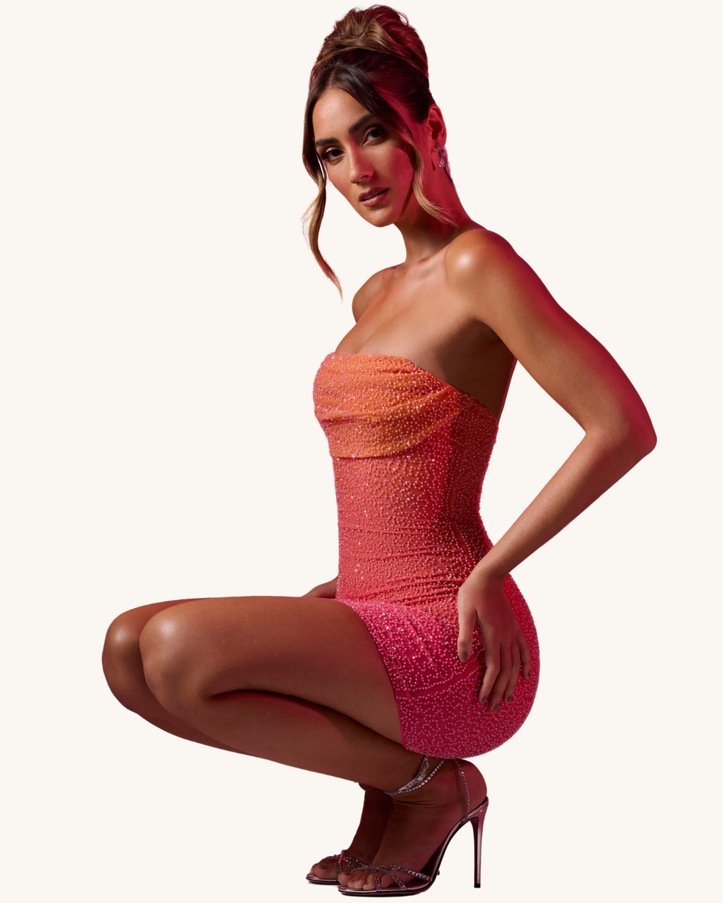 Rosalia Dress – Blush Strapless Mini