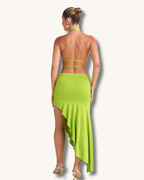 Soléa Cutout Maxi Dress – Lime Glow